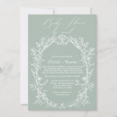  tijdloze bloemengroen per post Baby shower Kaart (Voorkant)