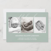  tijdloze bloemengroene Baby Kaart (Voorkant)