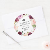 Tijdloze Bloemenkrans Afstuderen gunst Ronde Sticker (Envelop)
