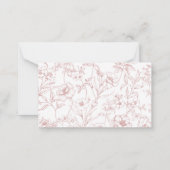  tijdloze bloemenroze Baby display douche Notitiekaartje (Achterkant)