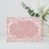 tijdloze bloemenroze Baby shower Bedankkaart (Staand voorkant)