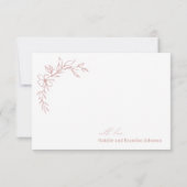 tijdloze bloemenroze Baby shower Bedankkaart (Achterkant)