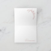  tijdloze bloemenroze Baby shower Bedankkaart (Binnen)