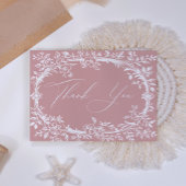  tijdloze bloemenroze Baby shower Bedankkaart