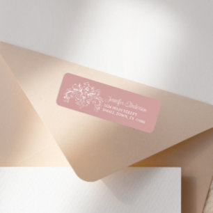 tijdloze bloemenroze Baby shower Etiket