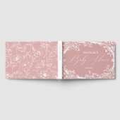  tijdloze bloemenroze Baby shower Folie Gastenboek (Volledig)