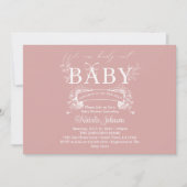  tijdloze bloemenroze Baby shower Kaart (Voorkant)