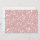  tijdloze bloemenroze Baby shower Kaart (Achterkant)
