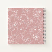  tijdloze bloemenroze Baby shower Notitieboek (Achterkant)