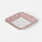 tijdloze bloemenroze Baby shower Papieren Bordje (Gebogen)