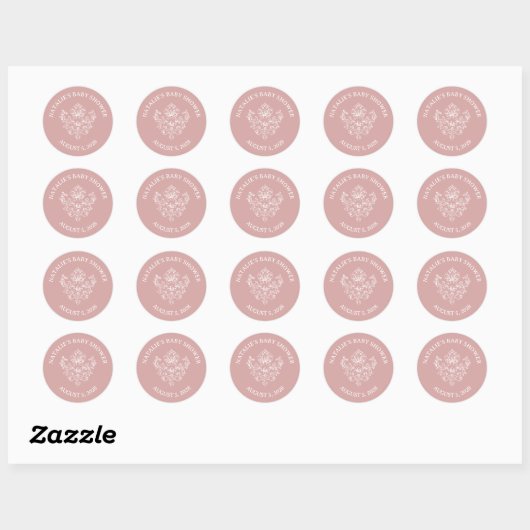  tijdloze bloemenroze Baby shower Ronde Sticker (Vel)