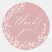  tijdloze bloemenroze Baby shower Ronde Sticker (Voorkant)