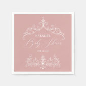  tijdloze bloemenroze Baby shower Servet (Voorkant)