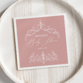 tijdloze bloemenroze Baby shower Servet