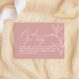 tijdloze bloemenroze boeken voor Baby shower Notitiekaartje
