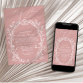  tijdloze bloemenroze per post Baby shower Kaart