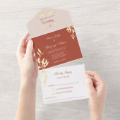 Tijdloze bloemenrustieke bruiloft all in one uitnodiging (Afscheurbaar)