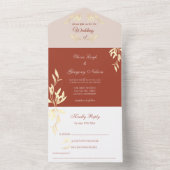 Tijdloze bloemenrustieke bruiloft all in one uitnodiging (Binnen)