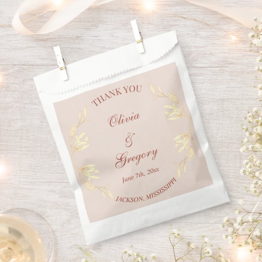 Tijdloze bloemenrustieke bruiloft bedankzakje (Geknipt)