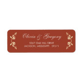 Tijdloze bloemenrustieke bruiloft etiket (Voorkant)