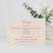 Tijdloze bloemenrustieke bruiloft informatiekaartje (Staand voorkant)