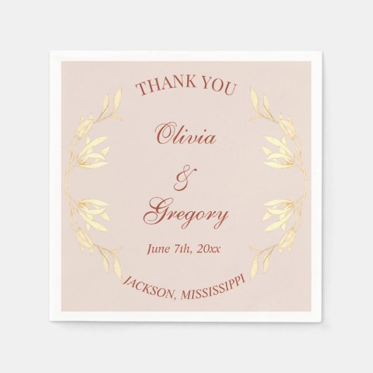 Tijdloze bloemenrustieke bruiloft servet (Voorkant)