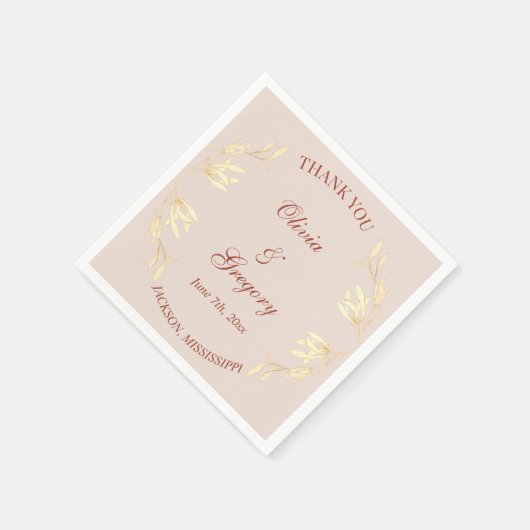 Tijdloze bloemenrustieke bruiloft servet (Hoek)