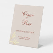 Tijdloze bloemenrustieke bruiloft sigarenbar reclamebord met voetstuk (Voorkant)