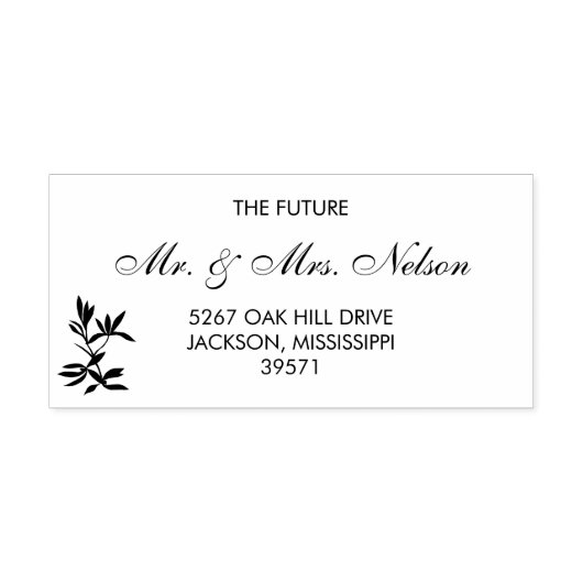 Tijdloze bloemenrustieke bruiloft  zelfinktende stempel (Design)