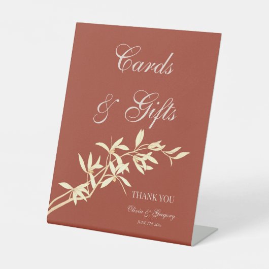 Tijdloze bloemenrustieke Kaarten & cadeaus bruilof Reclamebord Met Voetstuk (Voorkant)