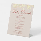 Tijdloze bloemenrustieke menubalk reclamebord met voetstuk (Voorkant)