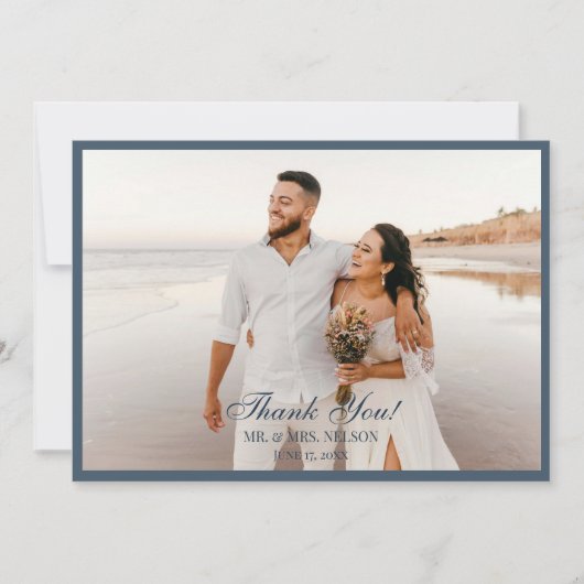 Tijdloze bloemensymfonie in blauw Dank u Kaart (Voorkant)