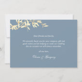 Tijdloze bloemensymfonie in blauw Dank u Kaart (Achterkant)