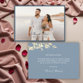 Tijdloze bloemensymfonie in blauw Dank u Kaart