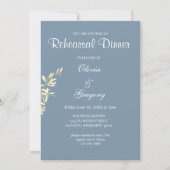 Tijdloze bloemensymfonie in blauw repetitie diner kaart (Voorkant)