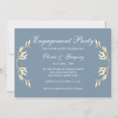 Tijdloze bloemensymfonie in blauw Verloving Kaart (Voorkant)