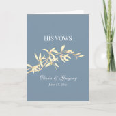 Tijdloze bloemensymfonie in blauw zijn geloften br kaart (Voorkant)