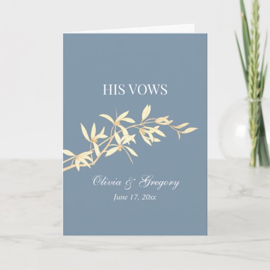 Tijdloze bloemensymfonie in blauw zijn geloften br kaart (Voorkant)