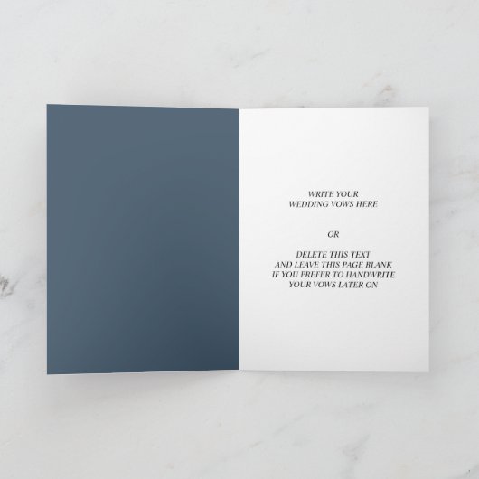 Tijdloze bloemensymfonie in blauw zijn geloften br kaart (Binnen)