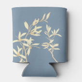 Tijdloze bloemensymfonie in blauwe bruiloft blikjeskoeler (Achterkant)