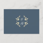 Tijdloze bloemensymfonie in blauwe bruiloft informatiekaartje (Achterkant)