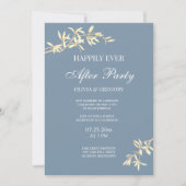 Tijdloze bloemensymfonie in blauwe bruiloft kaart (Voorkant)