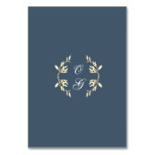 Tijdloze bloemensymfonie in blauwe bruiloft kaart (Achterkant)