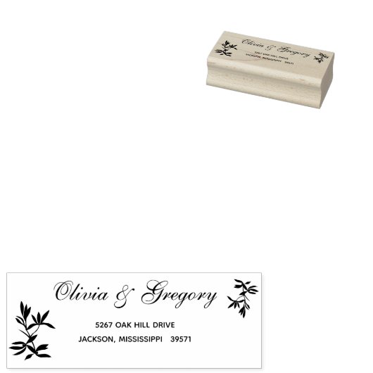 Tijdloze bloemensymfonie in blauwe bruiloft rubberstempel (Gestempeld)