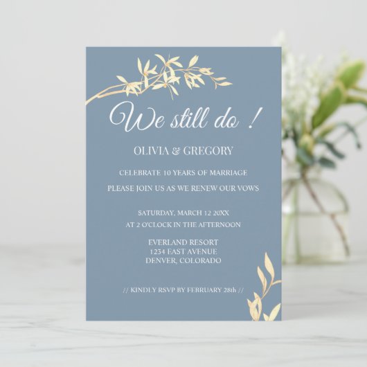 Tijdloze bloemensymfonie in gelofte vernieuwing kaart (Staand voorkant)