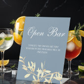 Tijdloze bloemensymfonie open bar reclamebord met voetstuk