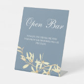 Tijdloze bloemensymfonie open bar reclamebord met voetstuk (Voorkant)