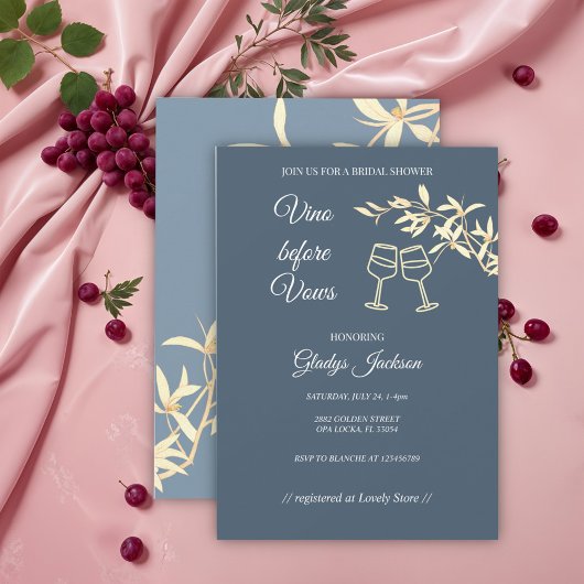 Tijdloze bloemensymfonie Vino voor geloften Kaart