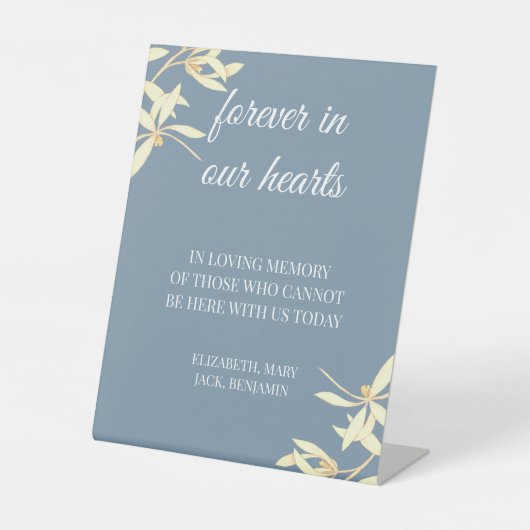 Tijdloze bloemensymfonie voor altijd in ons hart reclamebord met voetstuk (Voorkant)