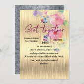 Tijdloze bloemige bijeenkomst kaart (Voorkant / Achterkant)